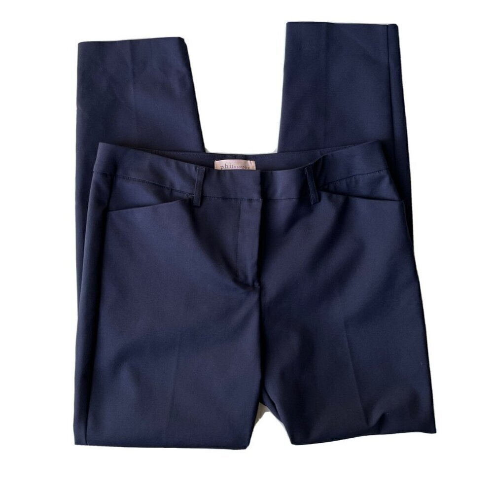 Philosophy Apparel Women's Blue Slant Pocket Ankle Pant Size 8